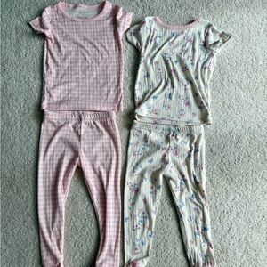 Bundle of Two Laura Ashley Pink Gingham & Floral Girls Pajama Sets